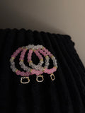 Pink crystal kitty bracelet (Gold)